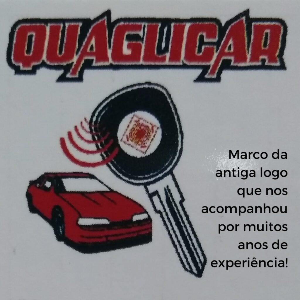 Antiga logomarca da Quaglicar, com chave e carro, que acompanhou a empresa por muitos anos